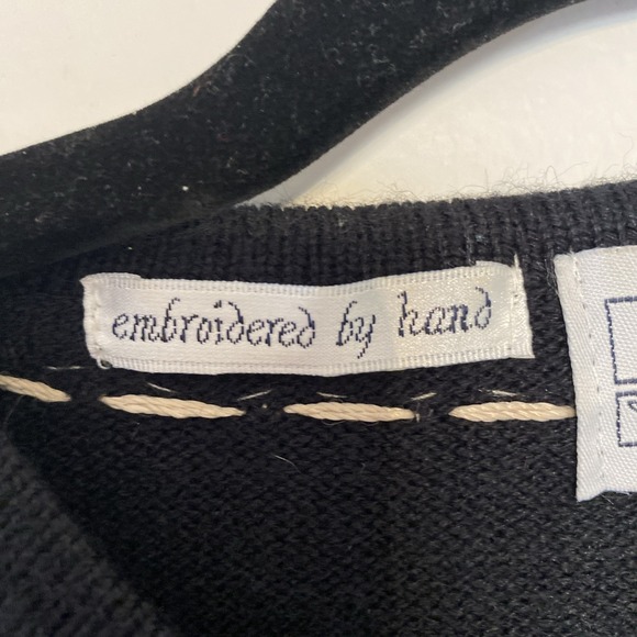 Vintage Jantzen Cottagecore Hand-Embroidered Button Sweater Women's M Timeless - Picture 6 of 16